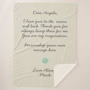 handwritten love letter or message custom  sherpa deken
