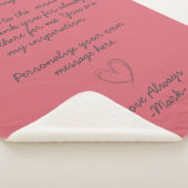 handwritten love letter or message custom sherpa deken (3/4)