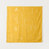 Handwritten Math Formulas and Equations Yellow Wandkleed (Voorkant (horizontaal))