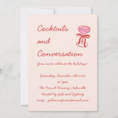 Handwritten Playful Cocktails Holiday Red Pink Kaart (Voorkant)