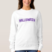 Handwritten Purple Lettering Spiderweb Halloween Trui (Voorkant)