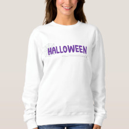 Handwritten Purple Lettering Spiderweb Halloween Trui