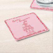 Handwritten retro Champagne Tower Wedding Kartonnen Onderzetters (Schuin)