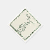 Handwritten retro Champagne Tower Wedding Servet (Hoek)