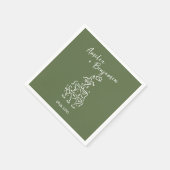 Handwritten  retro Champagne Tower Wedding  Servet (Hoek)