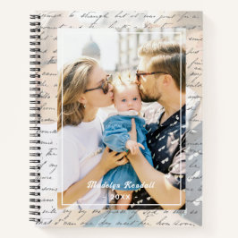 Handwritten Script Family Photo Personalized Notitieboek