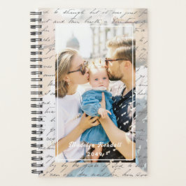 Handwritten Script Family Photo Personalized Planner