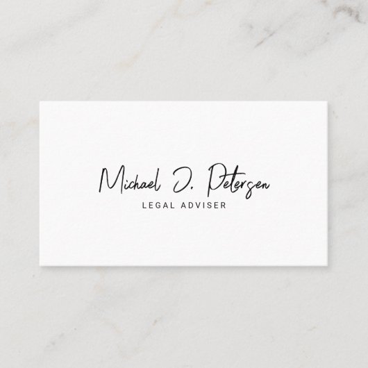 Handwritten script minimalist elegant professional visitekaartje (Voorkant)