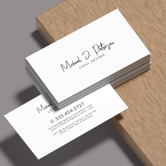 Handwritten script minimalist elegant professional visitekaartje