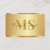 Handwritten Script Name QR Code Luxurious Gold Visitekaartje (Voorkant)
