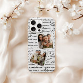 Handwritten Script Personalized 2 Photo Layout iPhone Hoesje