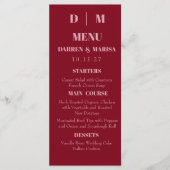 Handwritten Script Pink & Red Custom Wedding Menu (Voorkant)