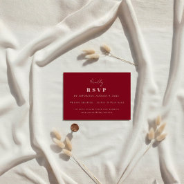 Handwritten Script Pink & Red Custom Wedding RSVP Kaartje