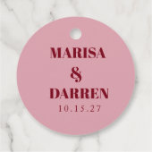 Handwritten Script Whimsical Pink Custom Wedding Bedankjes Labels (Achterkant)