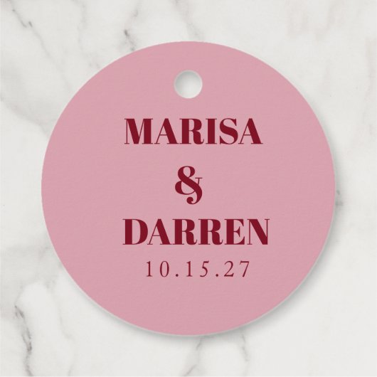 Handwritten Script Whimsical Pink Custom Wedding  Bedankjes Labels (Achterkant)