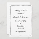Handwritten Script Whimsical Quirky Frame Wedding Kaart (Voorkant / Achterkant)