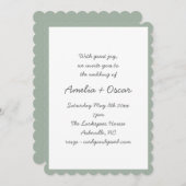 Handwritten Script Whimsy Sage Green Wedding Kaart (Voorkant / Achterkant)