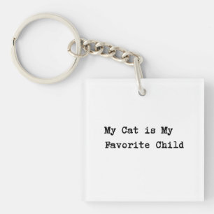 Handwritten-Style Text "My Cat is My Favorite Chil Sleutelhanger