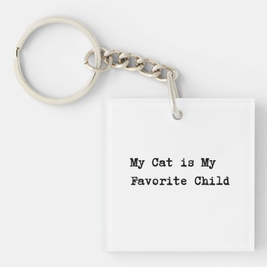 Handwritten-Style Text "My Cat is My Favorite Chil Sleutelhanger (voorkant)