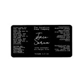 Handwritten Typed Look Black Dropper Bottle Label (Voorkant)