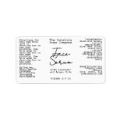 Handwritten Typed Look White Dropper Bottle Label (Voorkant)