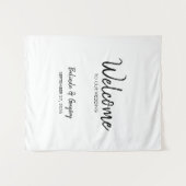 Handwritten Welcome To Our Wedding Fabric Sign  Wandkleed (Voorkant (horizontaal))