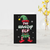 Handy Elf Christmas Pajamas Pjs Matching Family Gr Kaart (Gele Bloem)