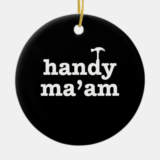 Handy Ma'am Tools Vrouw Woman Maintenance Worker Keramisch Ornament (Voorkant)