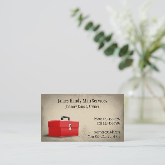 Handy Man Aannemer Bouw Visitekaartje (Staand voorkant)