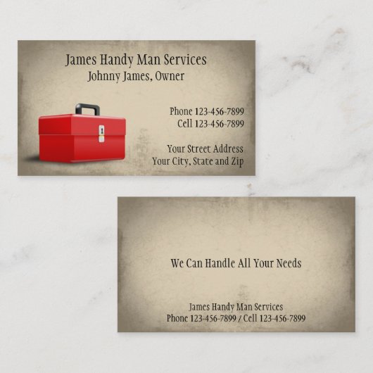 Handy Man Aannemer Bouw Visitekaartje (Voorkant / Achterkant)