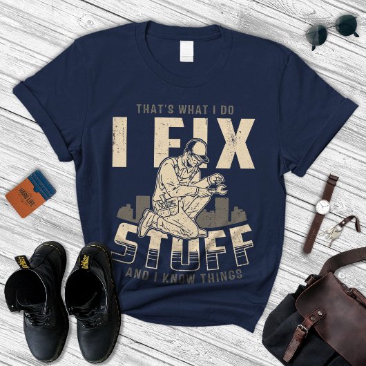 Handy Man opa Papa Gift, Gift voor hem, Fix Stuff T-shirt