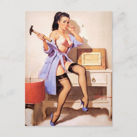 Handy Man Pin-up Briefkaart (Voorkant)