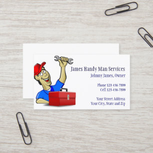 Handy Man Reparatie Man Aannemer Visitekaartje