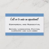 Handy Man Services Professional Visitekaartjes (Achterkant)