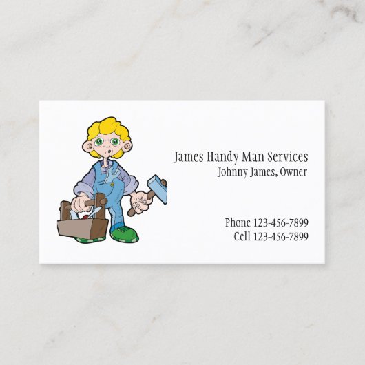 Handy Man Tool Box Contractor Business Card Visitekaartje (Voorkant)