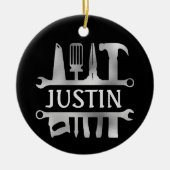 Handy Man Tools Monogram op maat Keramisch Ornament (Voorkant)