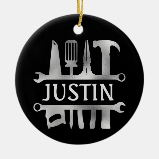 Handy Man Tools Monogram op maat Keramisch Ornament (Voorkant)