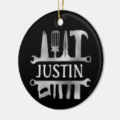 Handy Man Tools Monogram op maat Keramisch Ornament (Links)