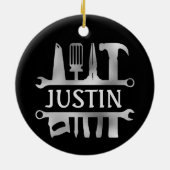 Handy Man Tools Monogram op maat Keramisch Ornament (Achterkant)