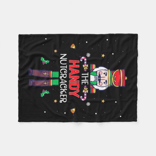 Handy Nutcracker Funny Christmas Family Matching O Fleece Deken (Voorkant (Horizontaal))