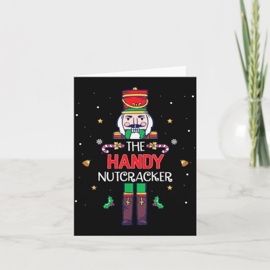 Handy Nutcracker Funny Christmas Family Matching O Kaart (Voorkant)