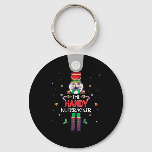 Handy Nutcracker Funny Christmas Family Matching O Sleutelhanger (Voorkant)