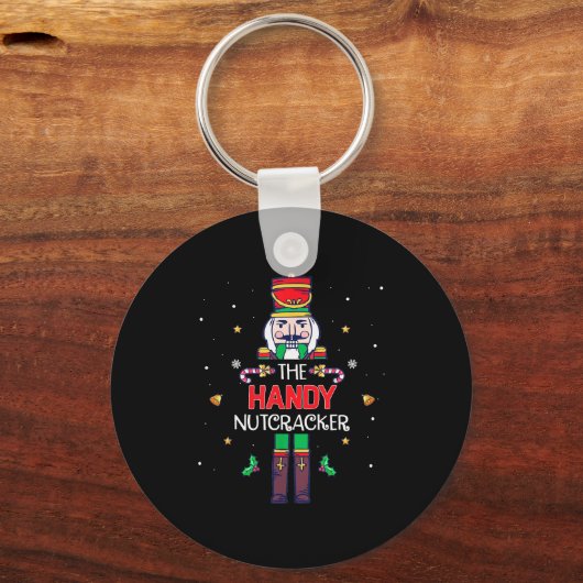 Handy Nutcracker Funny Christmas Family Matching O Sleutelhanger (Voorkant)