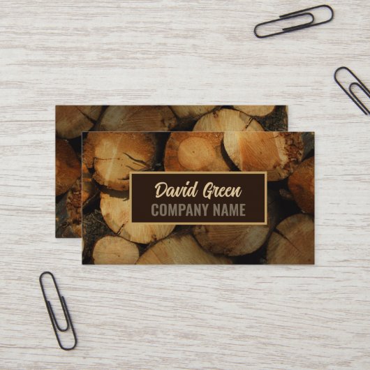 Handyman Aannemer Bouw Timmerhout Visitekaartje (Voorkant / Achterkant in situ)