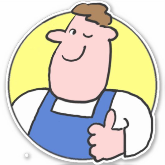 Handyman-Afbeelding in kleurensticker Sticker (Voorkant)