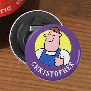 Handyman Afbeelding met naam Button Flesopener