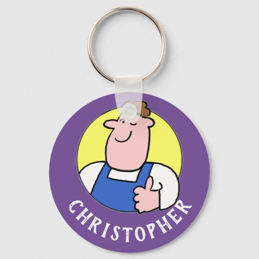 Handyman Afbeelding met Name Sleutelhanger (Voorkant)