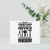 Handyman and Beer Briefkaart (Staand voorkant)