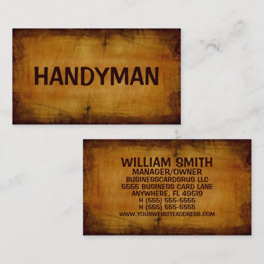 Handyman Antiek Visitekaartje (Voorkant / Achterkant)