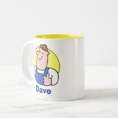 Handyman Arbeider Handelaar met Naam Tweekleurige Koffiemok (Voorkant links)